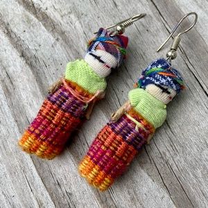 Guatemalan Worry doll Earnings Handmade Earrings